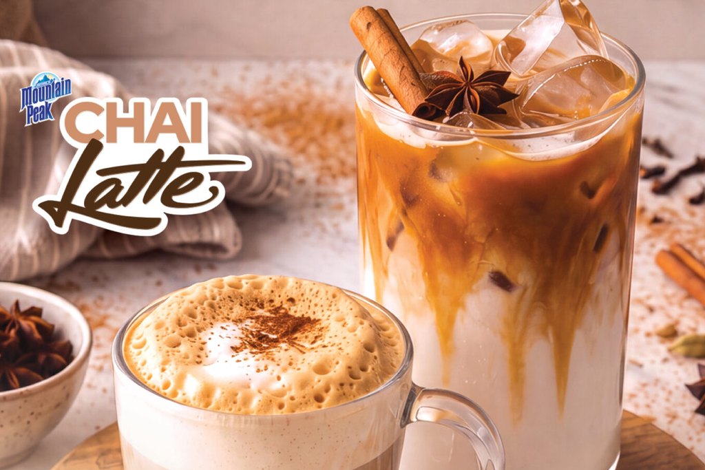 Jamaica Mountain Peak Chai Latte, hot and iced